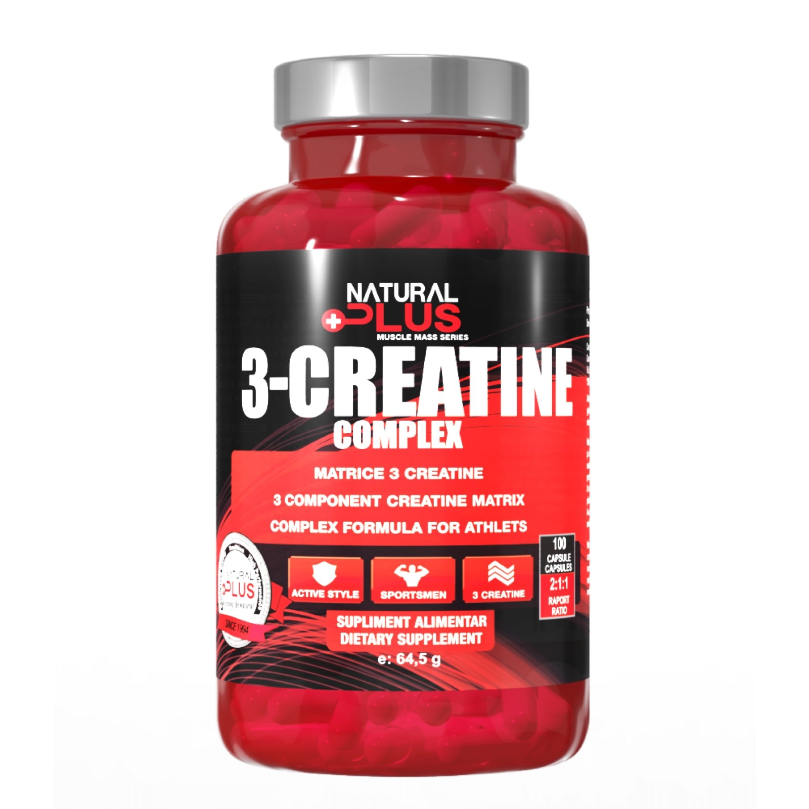 3 Creatine Complex Natural Plus, 100 capsule