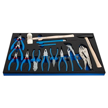 Set de clesti BI si ciocan in modul de spuma marca Unior compus din 14 pcs. Set de clesti BI si ciocan in modul de spuma marca Unior compus din 14 pcs.
