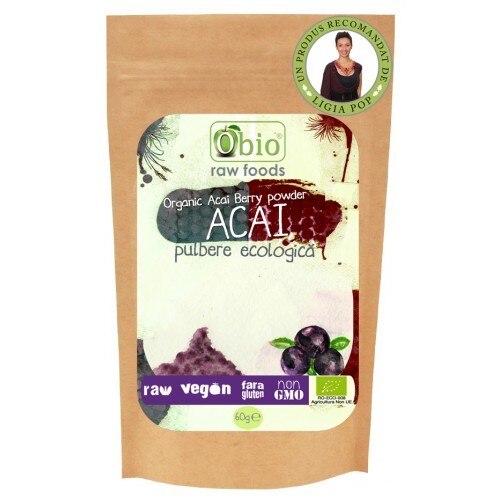 Acai Pulbere Bio, 60 gr, Obio