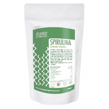 Spirulina Pulbere Raw Bio, Dragon Superfoods, 200g Spirulina Pulbere Raw Bio, Dragon Superfoods, 200g