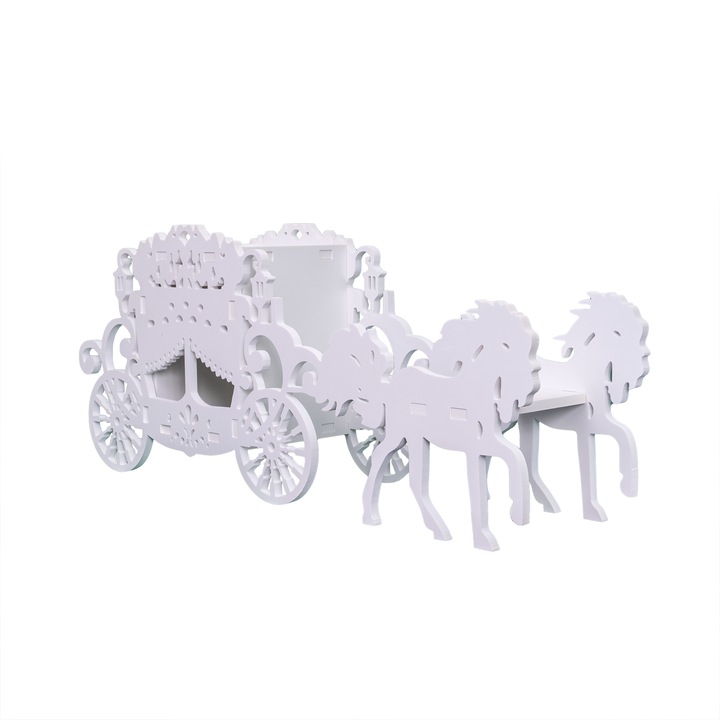 Cutie de dar pentru evenimente, forma de trasura, 68x17x25cm / CD5056