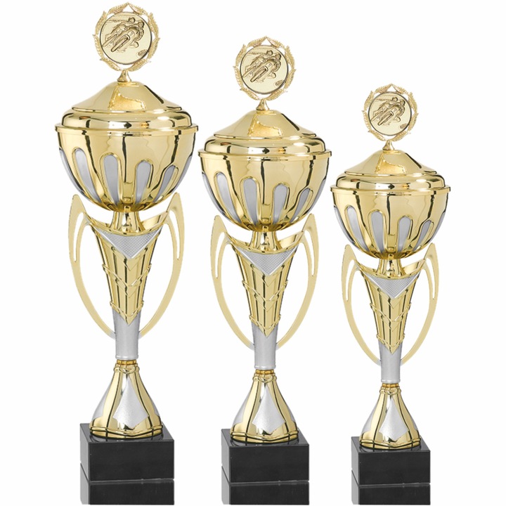 Set Personalizat 3 Cupe cu Capac Motociclism Viteza, Metal, Plastic, Marmura, 49 - 46 - 40 cm