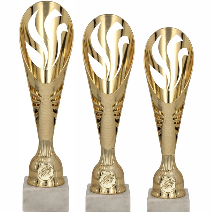 Set 3 Cupe Motociclism Viteza, Plastic, Marmura, 34, 32, 30 cm