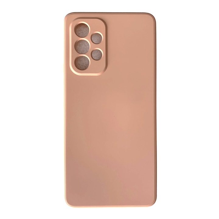 Szilikon burkolat kameravédelemmel, belül mikroszálas, kompatibilis: Samsung Galaxy A52 / A52 5G / A52s 5G / Homok rózsaszín