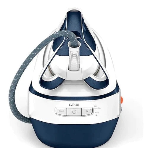 Statie de Calcat TEFAL Pro Express Ultimate GV9712E0, 3000W, 690g/min, 1200ml, talpa Durilium, Albastru-Alb