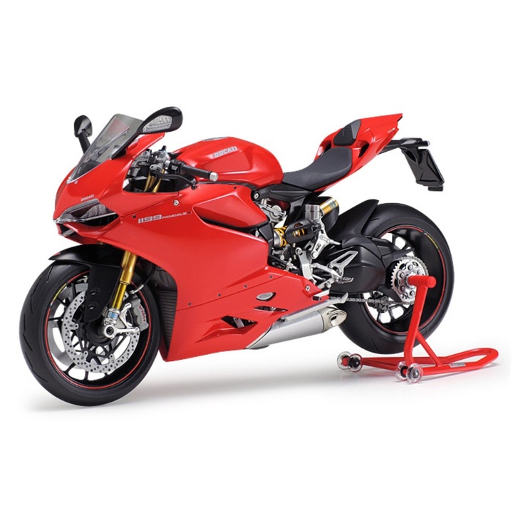 Ducati 1199 Panigale S motorkerékpár építőkészlet, hossz 17,3 cm, méretarány 1:12, 14+