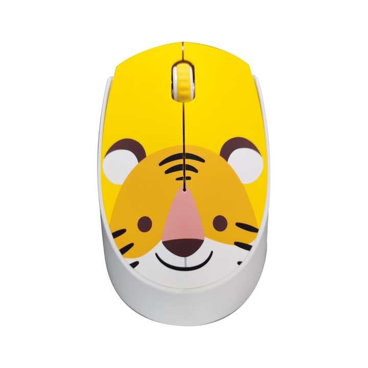 Безжична мишка SMART TabbyBoo ZOO Tiger, 2.4G, DPI 1600, USB За лаптоп и компютър, жълто