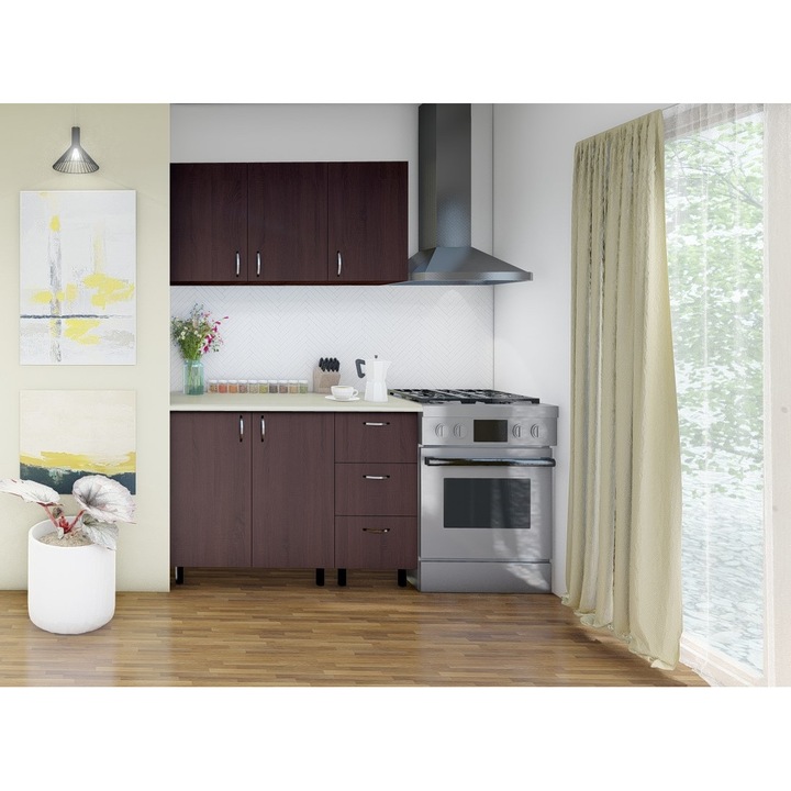 Bucatarie Star 120cm, Culoare Wenge, Material PAL 18mm