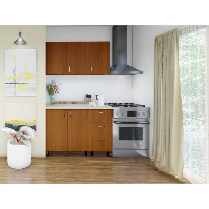 Bucatarie Star 120 Cm, Culoare Cires, Material PAL 18mm
