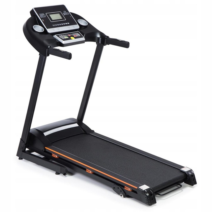 Електрическа бягаща пътека RunFit idealStore, 3 HP мотор, 12 тренировъчни програми, FAT функция, CS система за затихване, сензор за сърдечен ритъм, 3-степенна система за наклон, максимална скорост 17 км/ч, максимален капацитет 130 кг, сгъваема