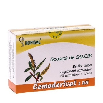 Gemoderivat din Scoarta de Salcie, 30 monodoze, Hofigal Gemoderivat din Scoarta de Salcie, 30 monodoze, Hofigal