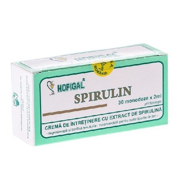 Crema cu extract de Spirulina, 30 monodoze, Hofigal1239 Crema cu extract de Spirulina, 30 monodoze, Hofigal1239