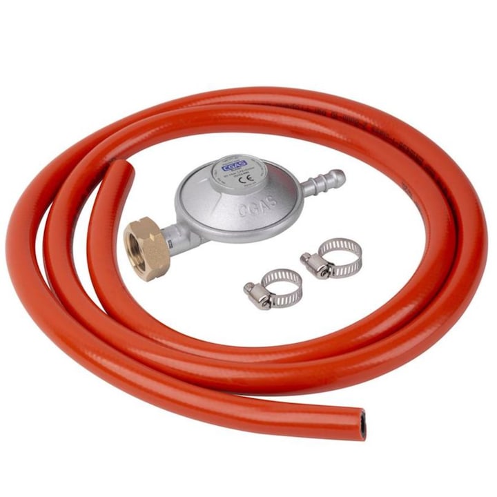 Стандартен регулатор за налягане на газ 300 mm CL одобрен IGT CE с 1,5 m маркуч и 2 накрайника