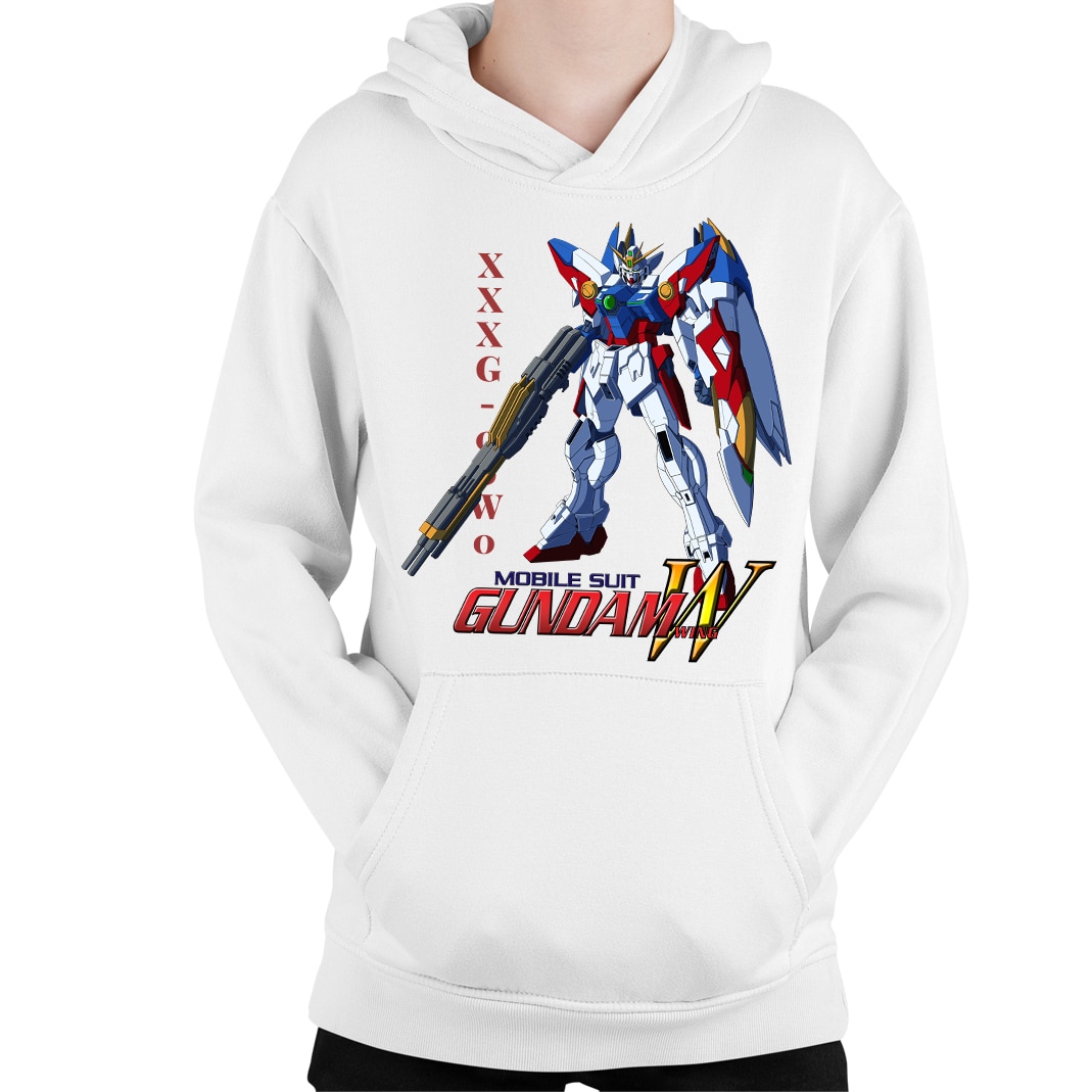 Hanorac copii Gundam Wing Heero Colorful, alb, marime 152-158 CM