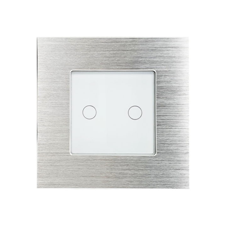 Intrerupator touchscreen, WIFI, Dublu, Metal/Sticla, Argintiu