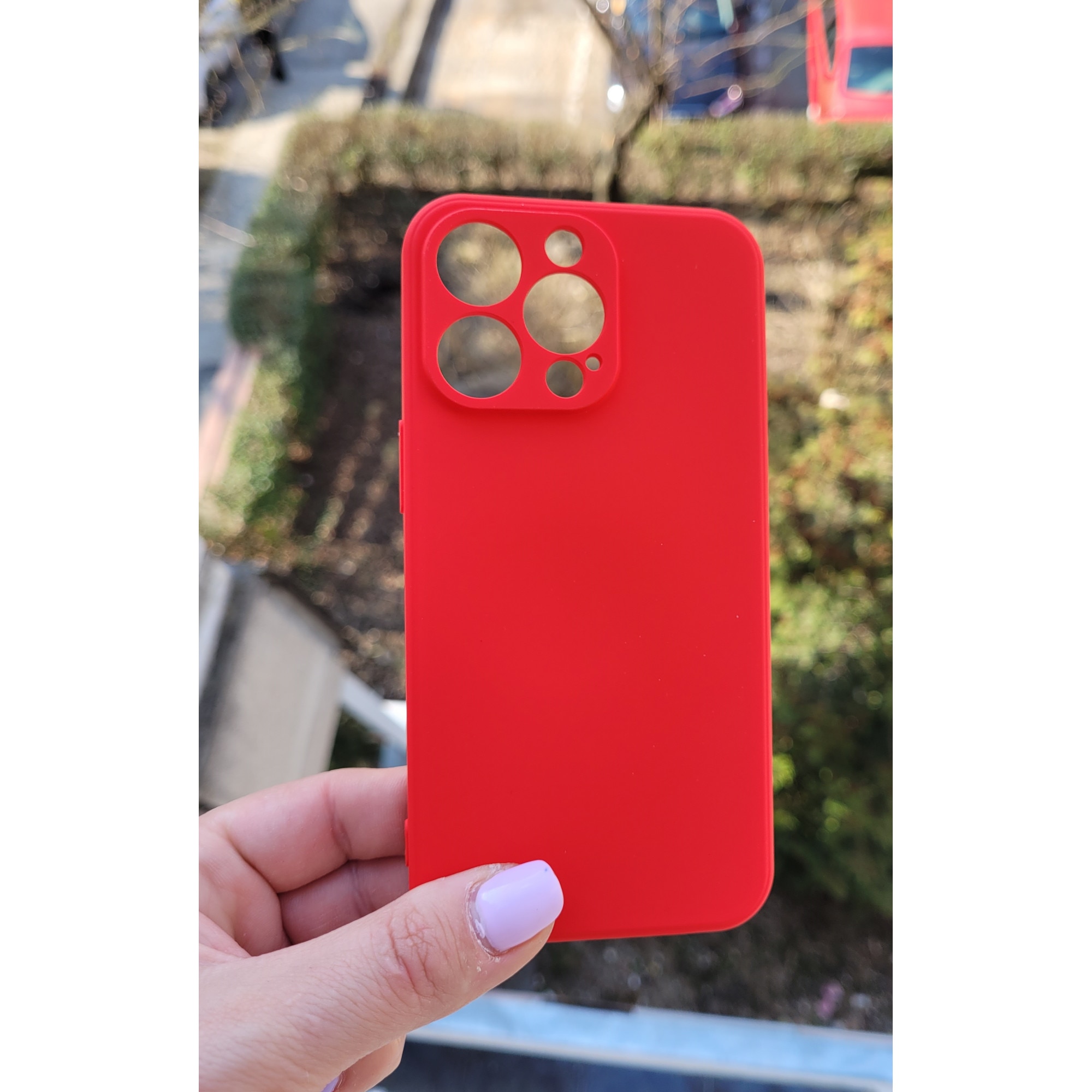 Husa silicon antisoc cu protectie camera cu microfibra in interior compatibila cu Iphone 13 Pro Rosu