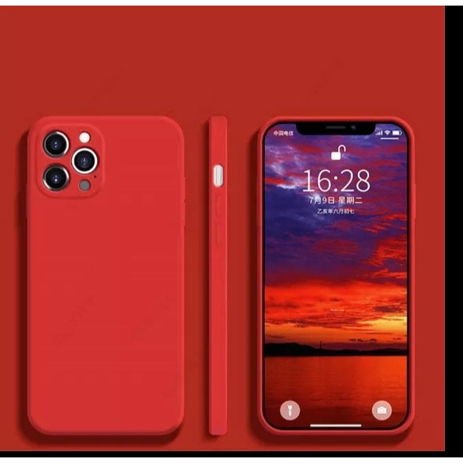 Husa silicon antisoc cu protectie camera cu microfibra in interior compatibila cu Iphone 13 Pro Rosu
