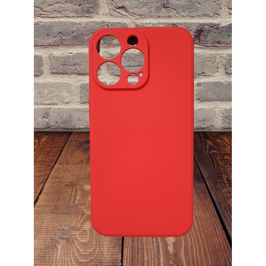 Husa silicon antisoc cu protectie camera cu microfibra in interior compatibila cu Iphone 13 Pro Rosu