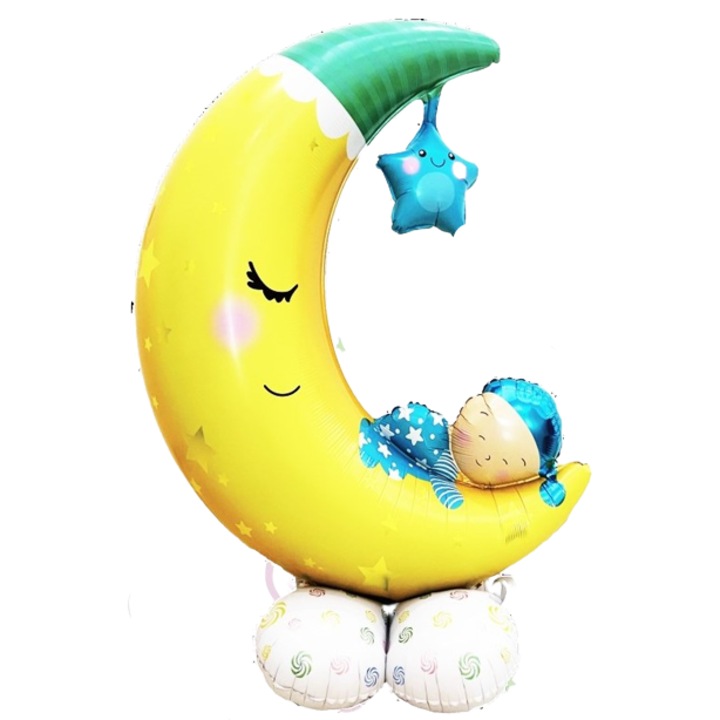 Balon Folie Semiluna Cu Bebe, 106cm