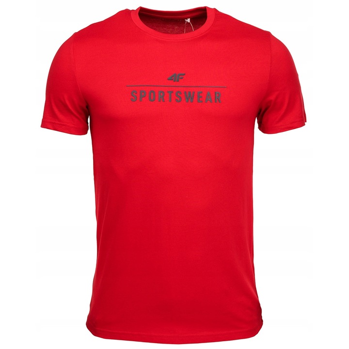 Tricou cu maneca scurta, 4F, Bumbac, Rosu, S