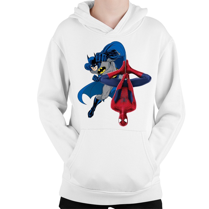 Hanorac copii Batman Spiderman Bruce Spirit Cosplay Marvel, Alb