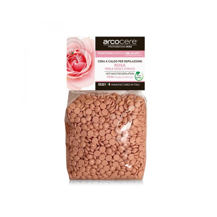 Ceara epilat profesionala perle, traditionala elastica Arcocere, 500 g Pink