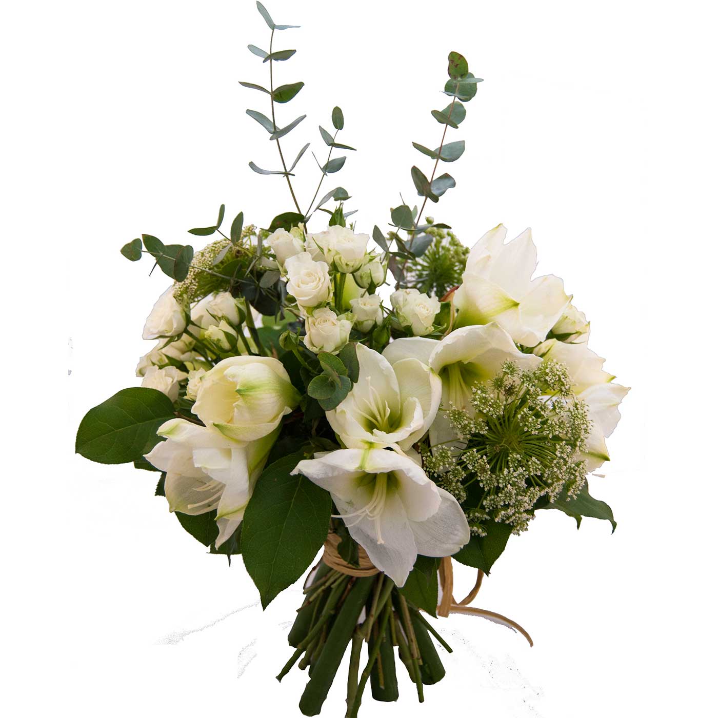 Buchet Amaryllis si trandafiri