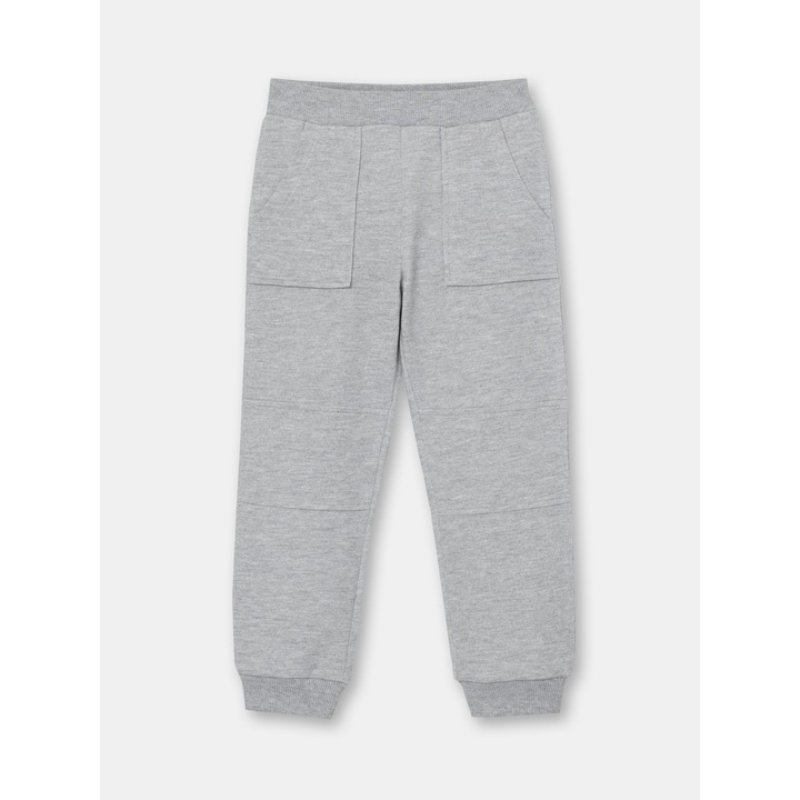 Gyermek sportnadrág Cherubino külső zsebekkel, Melange világosszürke