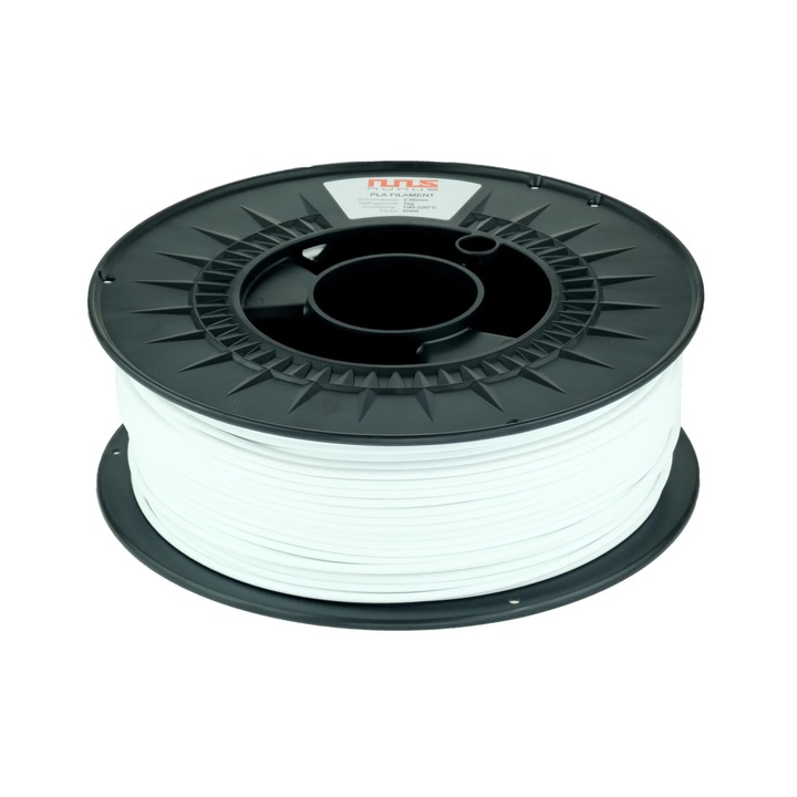 Filament pentru imprimanta 3D, NuNus, PLA, 1 kg, 1.75 mm, Alb