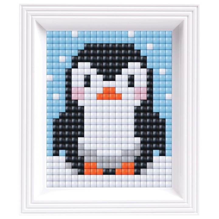 Set PixelHobby XL cu rama – Pinguin, 500 piese | Mozaic creativ pentru copii si adulti