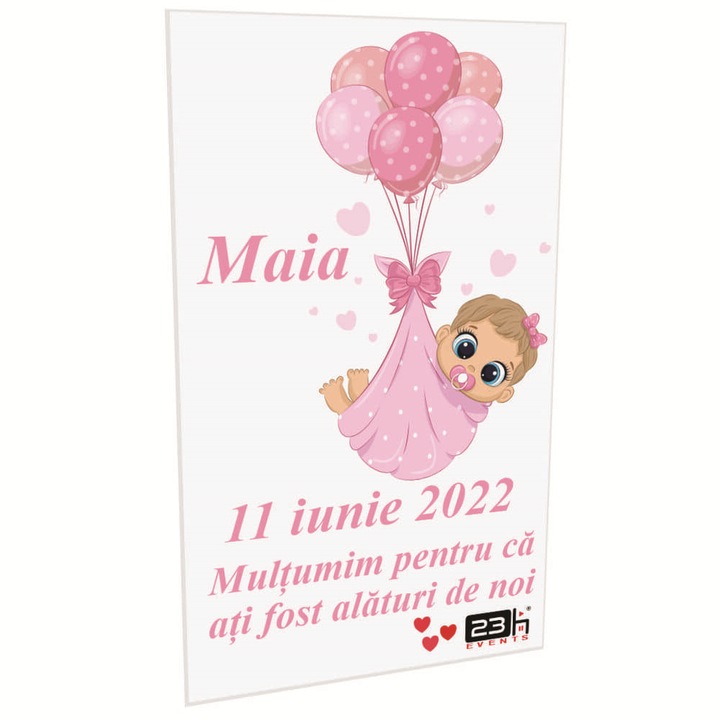 Személyre szabott keresztlevele, Baby Girl - ILIF204034, 23:00 Események