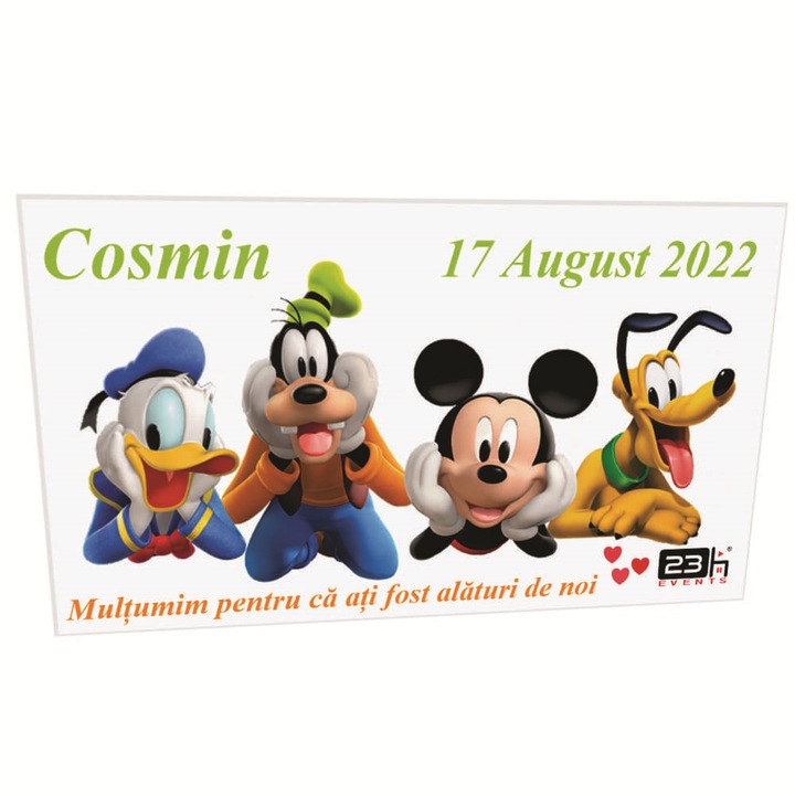Személyre szabott keresztlevél, Mickey's Gang, mágnessel - ILIF204019, 23 órás események