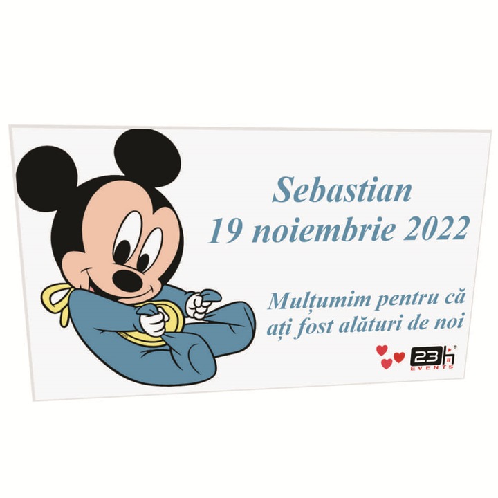 Személyre szabott keresztlevél, Baby Mickey 4, mágnessel - ILIF204018, 23 órás események