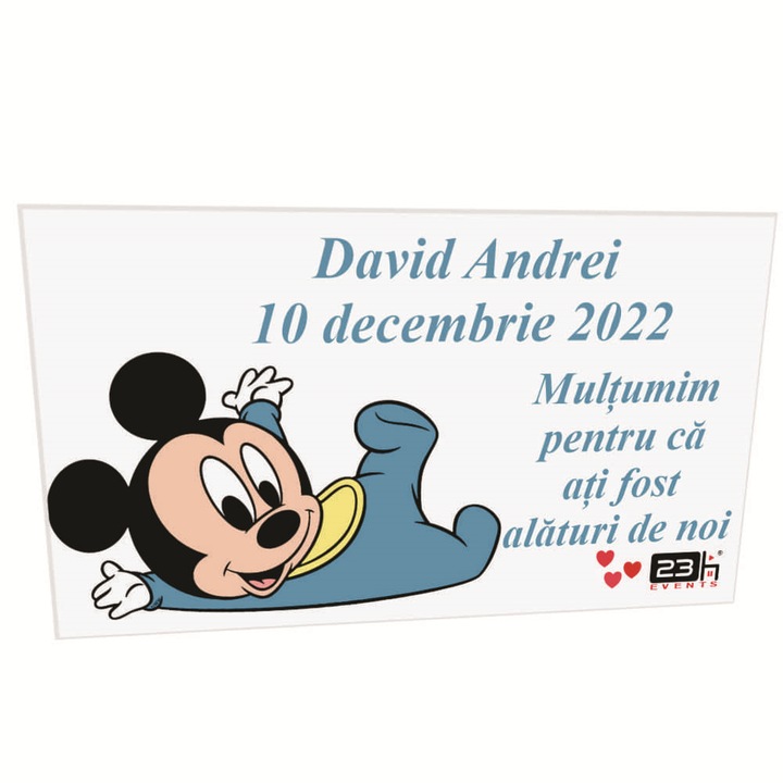 Személyre szabott keresztlevél, Baby Mickey 3, mágnessel - ILIF204017, 23 órás események