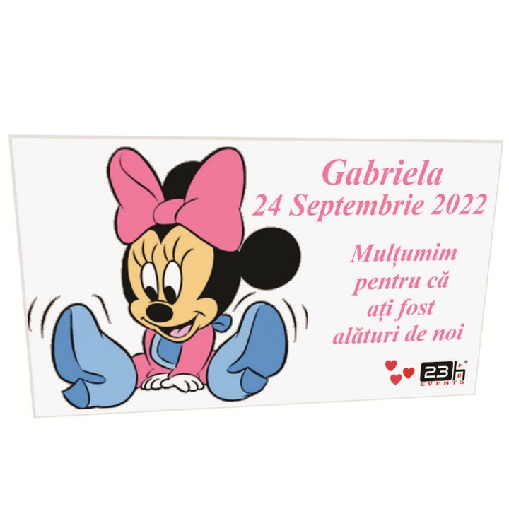 Személyre szabott keresztlevél, Baby Minnie 3, mágnessel - ILIF204012, 23 órás események
