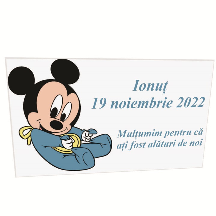 Személyre szabott keresztlevél, Baby Mickey, mágnessel - ILIF204015, 23 órás események