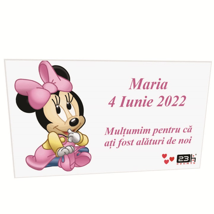 Személyre szabott keresztlevél, Baby Minnie 2, mágnessel - ILIF204011, 23h Events