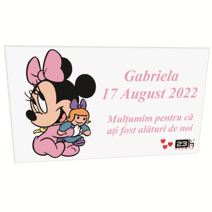 Személyre szabott keresztlevél, Baby Minnie, mágnessel - ILIF204008, 23 órás események