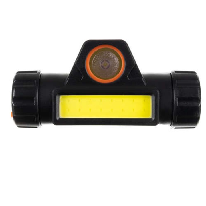Led челен фенер, акумулаторен, магнит, USB, 2 режима на светене, регулируем ъгъл