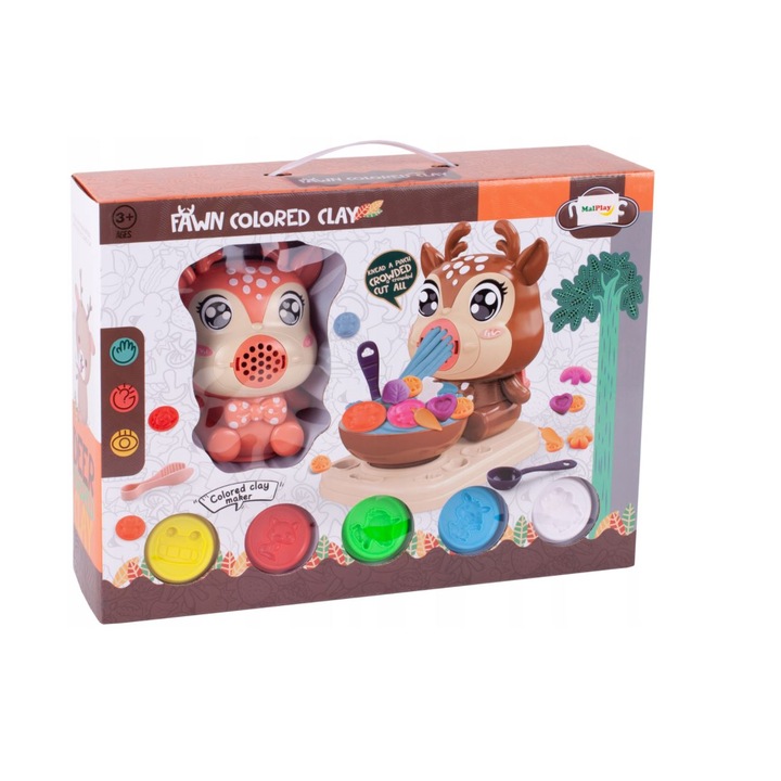 Set jucarie in forma de cerb cu plastilina, Malplay 109263