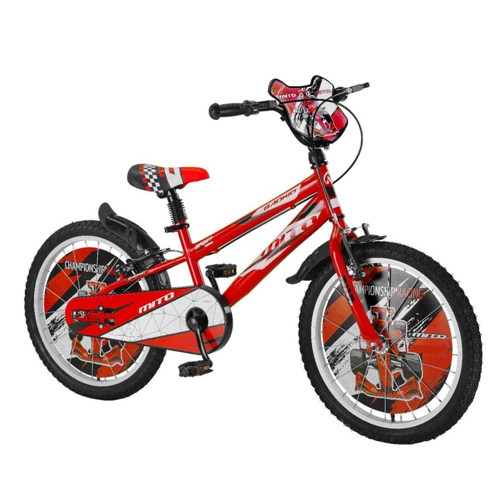 Bicicleta copii 20" MITO BadKid Racing, rosu/negru, varsta 7-10 ani
