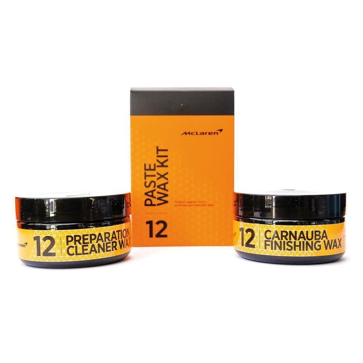 Комплект восък за автомобил Mclaren, Съдържа 2 броя: Восък за почистване и восък Carnauba за бляскав завършек