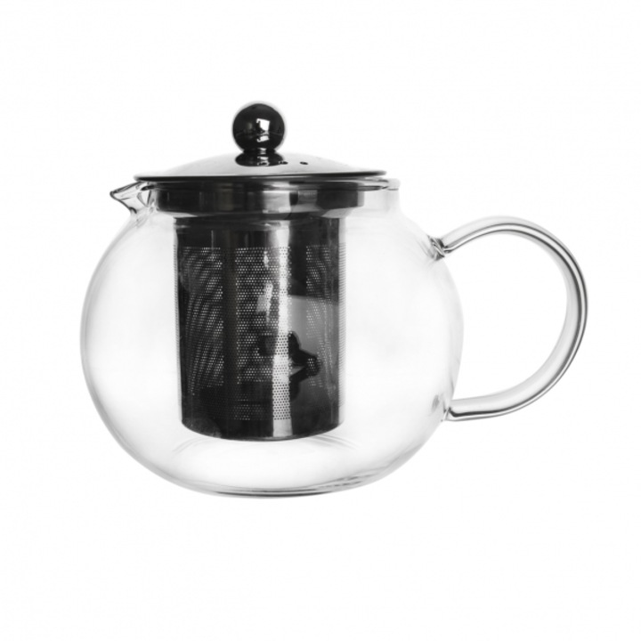 Tea forrázó, boroszilikát üveg, finom szitával, 0,8 liter, 12x13 cm