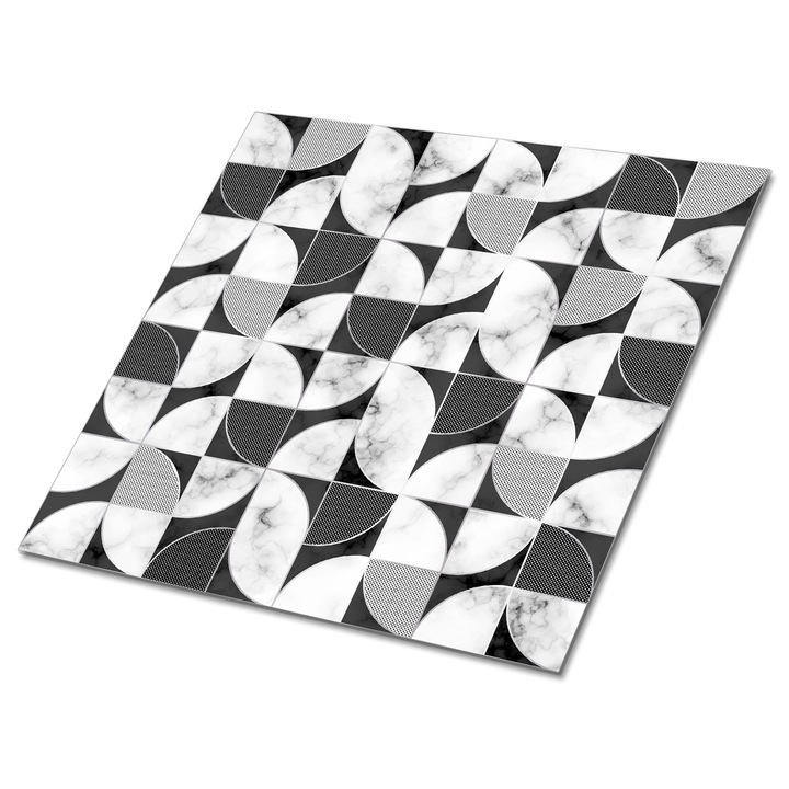 Set 9 bucati. Tulup. Placi de perete autoadezive. Mozaic geometric. Gri. 30 cm x 30 cm. 010310410010000021007