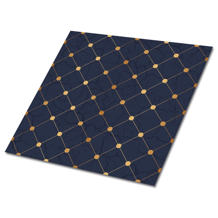 Set 9 bucati. Tulup. PCV placi autoadezive. Model de diamante. Albastru. 30 cm x 30 cm. 010310410010000021002