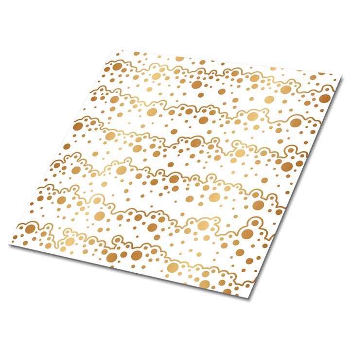 Set 9 bucati. Tulup. Placi de pardoseala autoadezive. Spuma de sapun. Auriu. 30 cm x 30 cm. 010310410010000021018