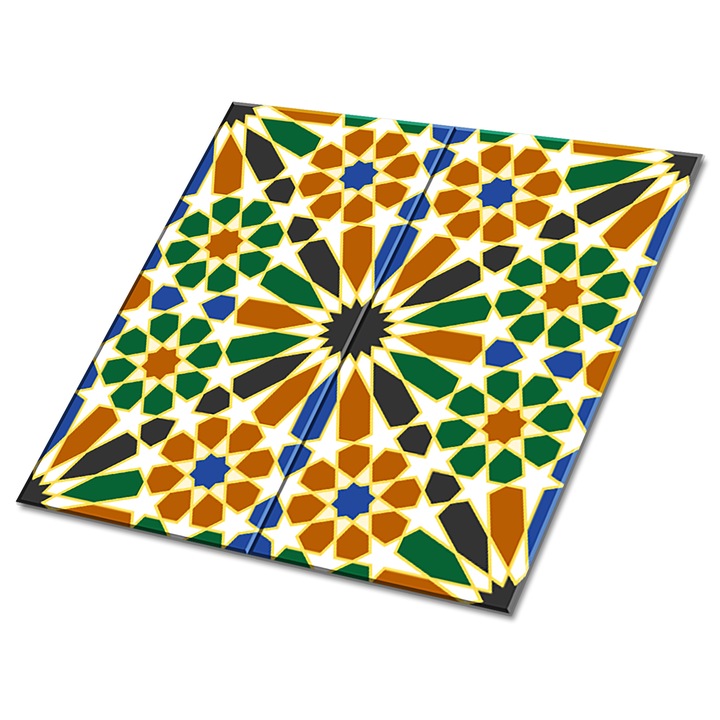 Set 9 bucati. Tulup. Placi de perete PCV. Model cubanez. Multicolor. 30 cm x 30 cm. 010310410010000020936