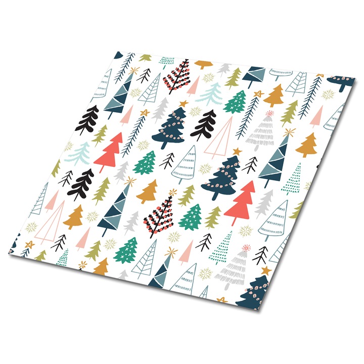 Set 9 bucati. Tulup. Placi de vinil autoadezive. Copaci de padure. Multicolor. 30 cm x 30 cm. 010310410010000020911