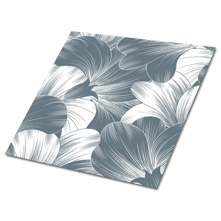 Set 9 bucati. Tulup. Panou de perete. Flori. Gri. 30 cm x 30 cm. 010310410010000020889