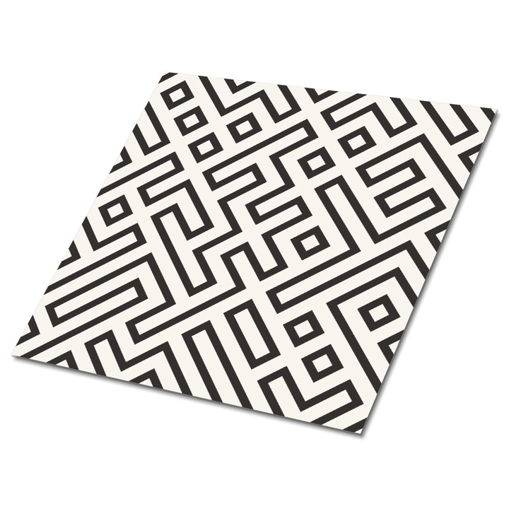 Set 9 bucati. Tulup. Placi de vinil autoadezive. Linii geometrice. Negru. 30 cm x 30 cm. 010310410010000020849